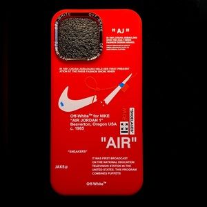Red “OFF-WHITE” iPhone 14 Pro Max Phone Case